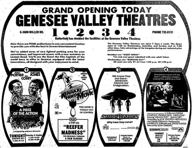 Genesee Valley Cinemas - Nov 1977 Ad